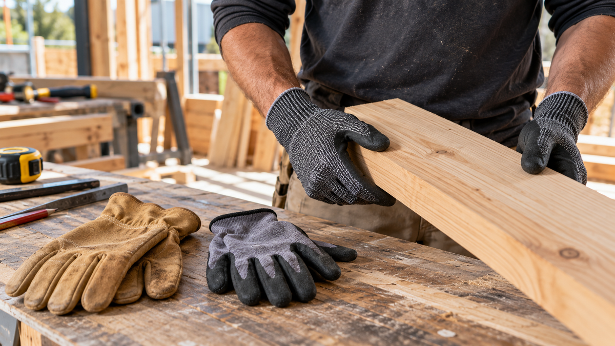AI-generated editorial image for Bunnings work gloves: alternatives for trade use