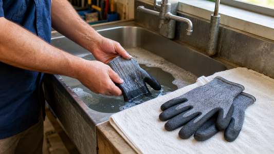 AI-generated editorial image for Can you wash cut-resistant work gloves? Yes, if you keep the heat off them