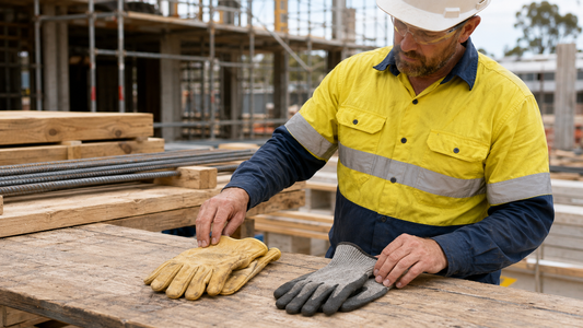 AI-generated editorial image for Rigger gloves for construction work: where they fit and where they do not