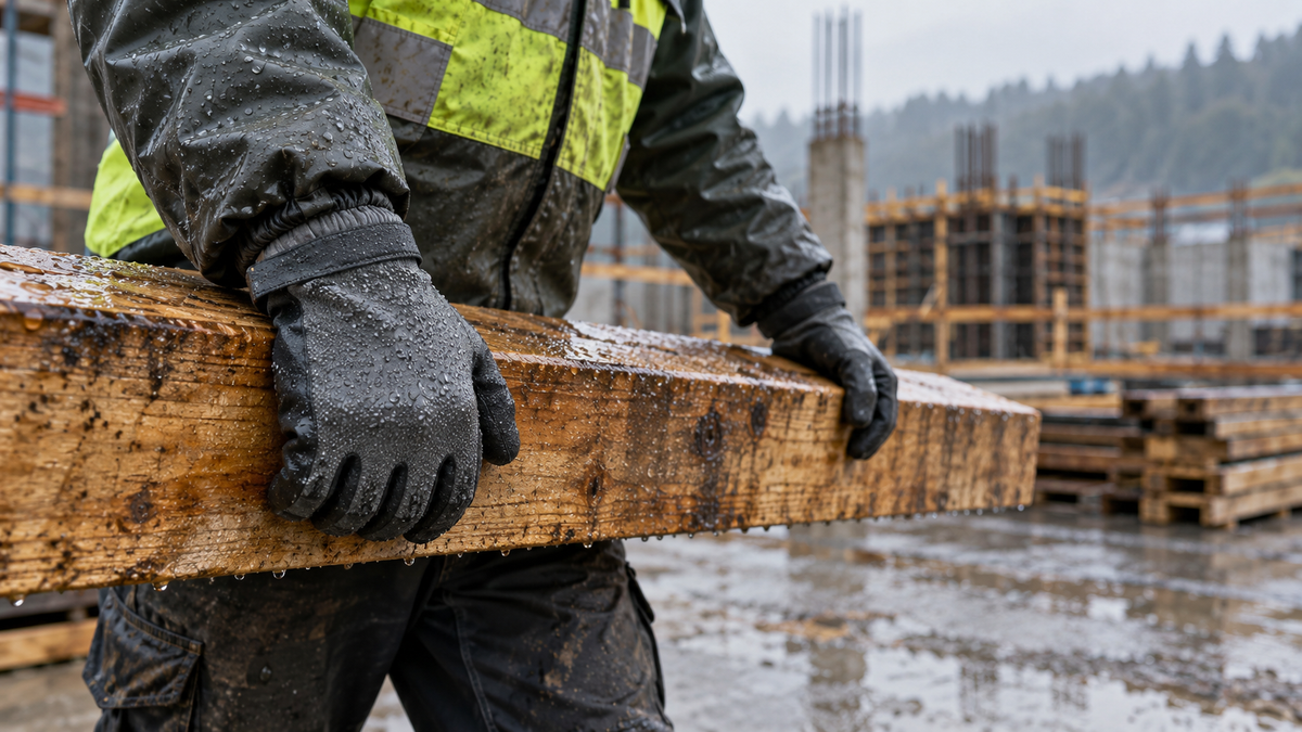 AI-generated editorial image for Waterproof construction gloves: when they are worth using