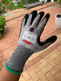 SiteGrips cut-resistant work glove photographed from the back and fingers.